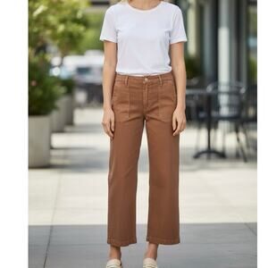 KUT From The KLOTH Meg Patch Pocket High Waist Wide Leg Twill Pants Size 8